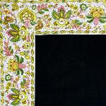 Nappe Carrée Coton Noire galon Provençal "Champêtre"