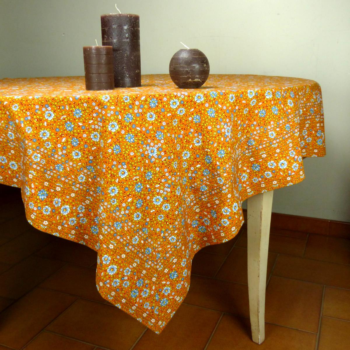 Nappe Carrée Provençale orange printemps