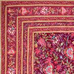 Nappe Rectangulaire Coton Cassis motif "Colombes"