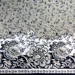 Nappe Enduite Rectangulaire Grise motif "Champ�tre"