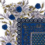 Nappe Rectangulaire Bleue joli motif Provenal "Dentelle"