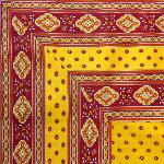 Nappe Carrée Jaune joli motif Provençal "Esterel"