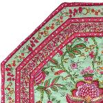 Set de table matelassé octogonal Menthe motif Colombes
