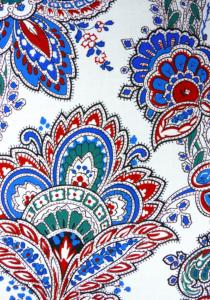 Tissu Blanc coton Laize 140 cm motif de Provence "Lys