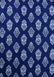 Tissu Bleu/Blanc coton Laize 140 cm motif "Calisson