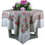 Nappe Carrée Coton Menthe motif Provençal "Colombes"