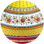 Nappe Ronde Provençale 180 cm motif «Gordes» coloris Jaune