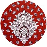 Nappe Ronde Rouge 180 cm joli motif Provençal "Indianaire"
