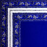 Nappe Carrée Coton Bleue galon Provençal "Volutes"