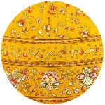 Nappe Ronde Jaune 180 cm joli motif Provençal "Champêtre