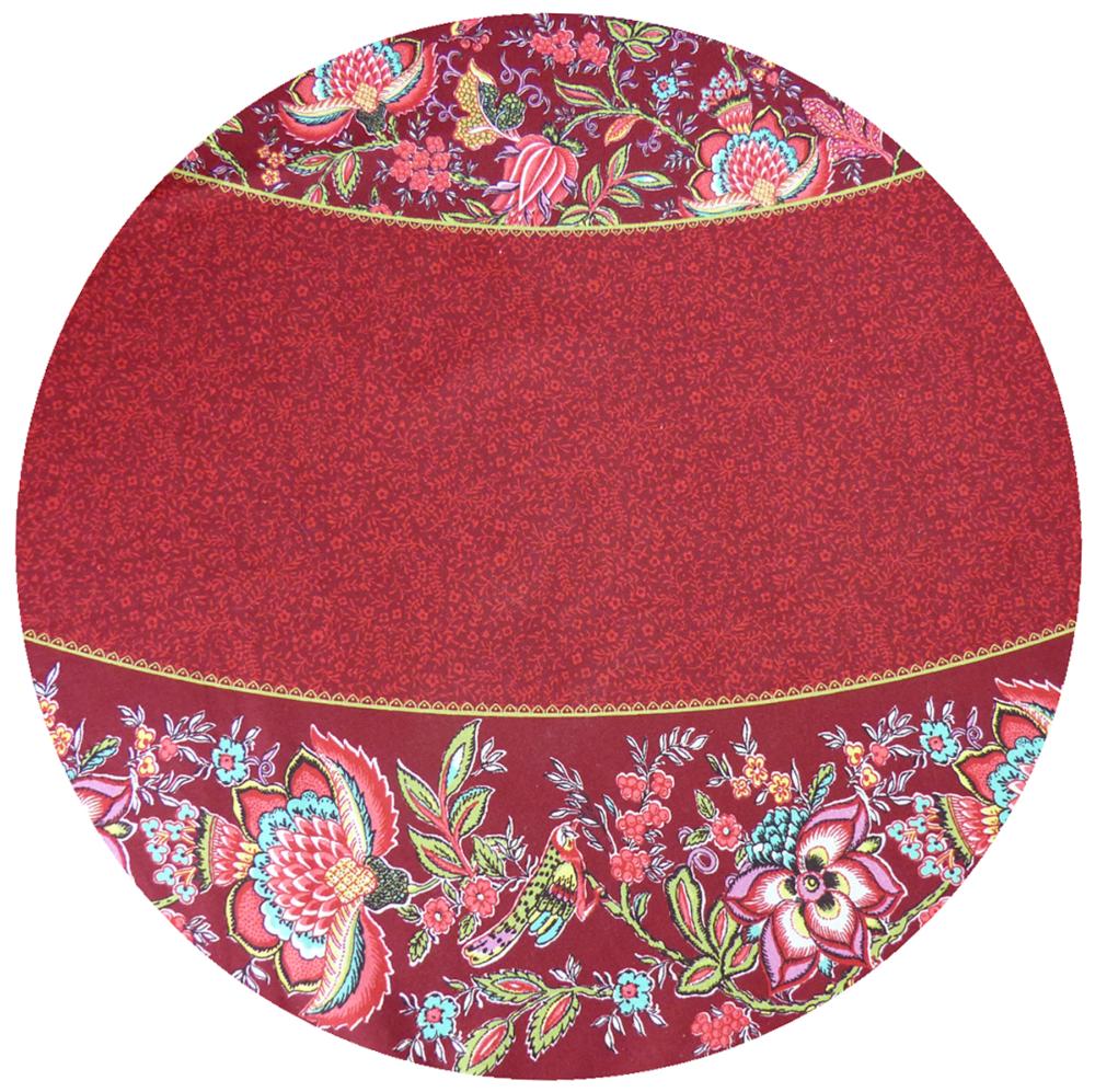 Nappe Ronde Proven�ale 180 cm motif �Colombes� couleur Cassis