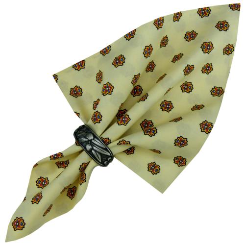 Serviette de table 45x45 cm Beige motif Camélias