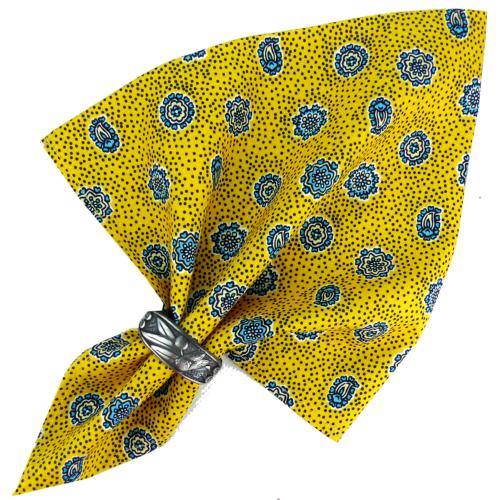 Serviette de table 45x45 cm Jaune motif Provençal Mistraou