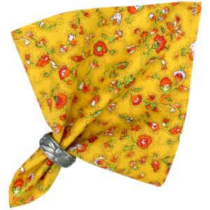 Serviette Provençale Valdrôme jaune motif champêtre