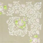 Serviette de table 45x45 cm Ecru/Vert motif Campano