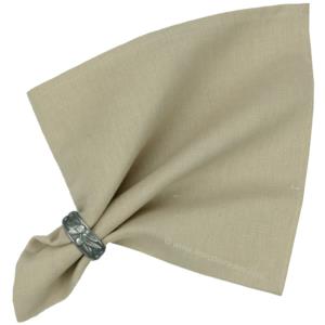 Serviette de table unie couleur Taupe lin/coton