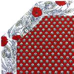 Set de table matelass octogonal Rouge motif Dentelle