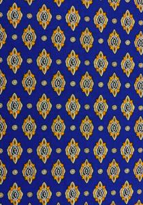 Coupon Tissu Provençal Bleu motif Calissons 1,70 x 0,75 m