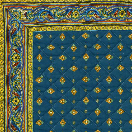 Tapis matelassé Provençal Bleu "Calisson" 75x75 cm