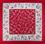 Foulard Champêtre rouge 80x80 cm