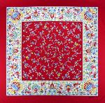 Foulard Champêtre rouge 80x80 cm