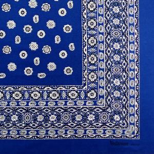 Foulard carré Provençal Mistraou bleu/Blanc 80x80 cm