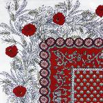 Nappe Carrée Rouge joli motif Provençal "Dentelle"