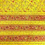 Nappe Enduite Rectangulaire Jaune motif "Champêtre"