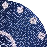 Nappe Ronde Provençale diamètre 180 Bleue motifs blancs