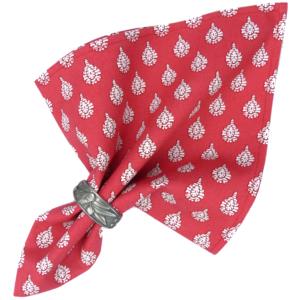 Serviette de table 45x45 cm Rose motif Indianaire