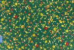 Set de table réversible coton uni Jaune et motif Champêtre Vert