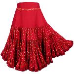 Jupe Provençale à volants Rouge - Laly
