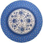 Nappe Ronde Provençale 180 cm motif «Gordes» coloris Bleu