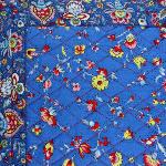 Chemin de table Bleu matelassé Champêtre 35x70cm
