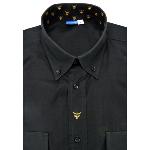 Chemise Camarguaise manches longues noire motifs Gardiano