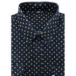 Chemise Provençale manches longues noire motifs lavande