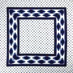 Foulard Provençal fleurs de lavande blanc 55x55 cm