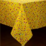 Nappe Carrée Coton Ocre motif Provençal "Champêtre"