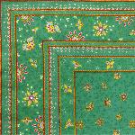 Nappe Carrée Coton Verte motif Provençal "Lune de Miel"