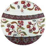 Nappe Ronde Rouge 180 cm joli motif Provençal "Bastide