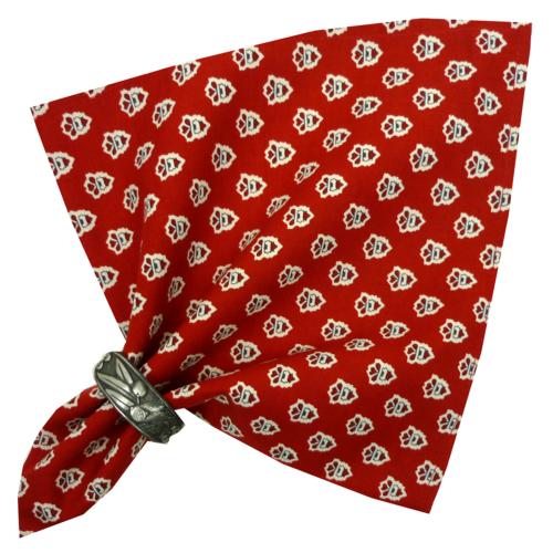 Serviette de table 45x45 cm Rouge motif Bonis