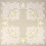 Serviette de table 45x45 cm Ecru/Vert motif Campano