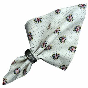 Serviette de table blanche tissu Provençal motif Fleurettes