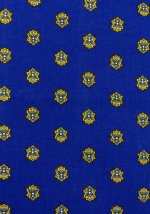 Tissu Valdrôme Bleu Laize 140 cm motif de Provence "Camélias