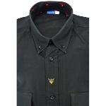 Chemise Camarguaise manches longues noire motifs gardiano