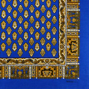 Foulard Provençal Calissons Bleu 50x50 cm