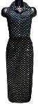 Jupe Jean Longue Droite Noire motif "Abeilles" - Marion