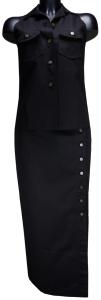 Jupe Jean Longue Droite unie Noire - Marion