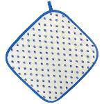 Manique en tissu Provençal Écru/Bleu motif Estérel