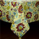 Nappe Carrée Coton Beige motif Provençal "Bambou"